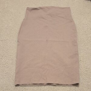 Classic High-Waist Pencil Skirt in Taupe